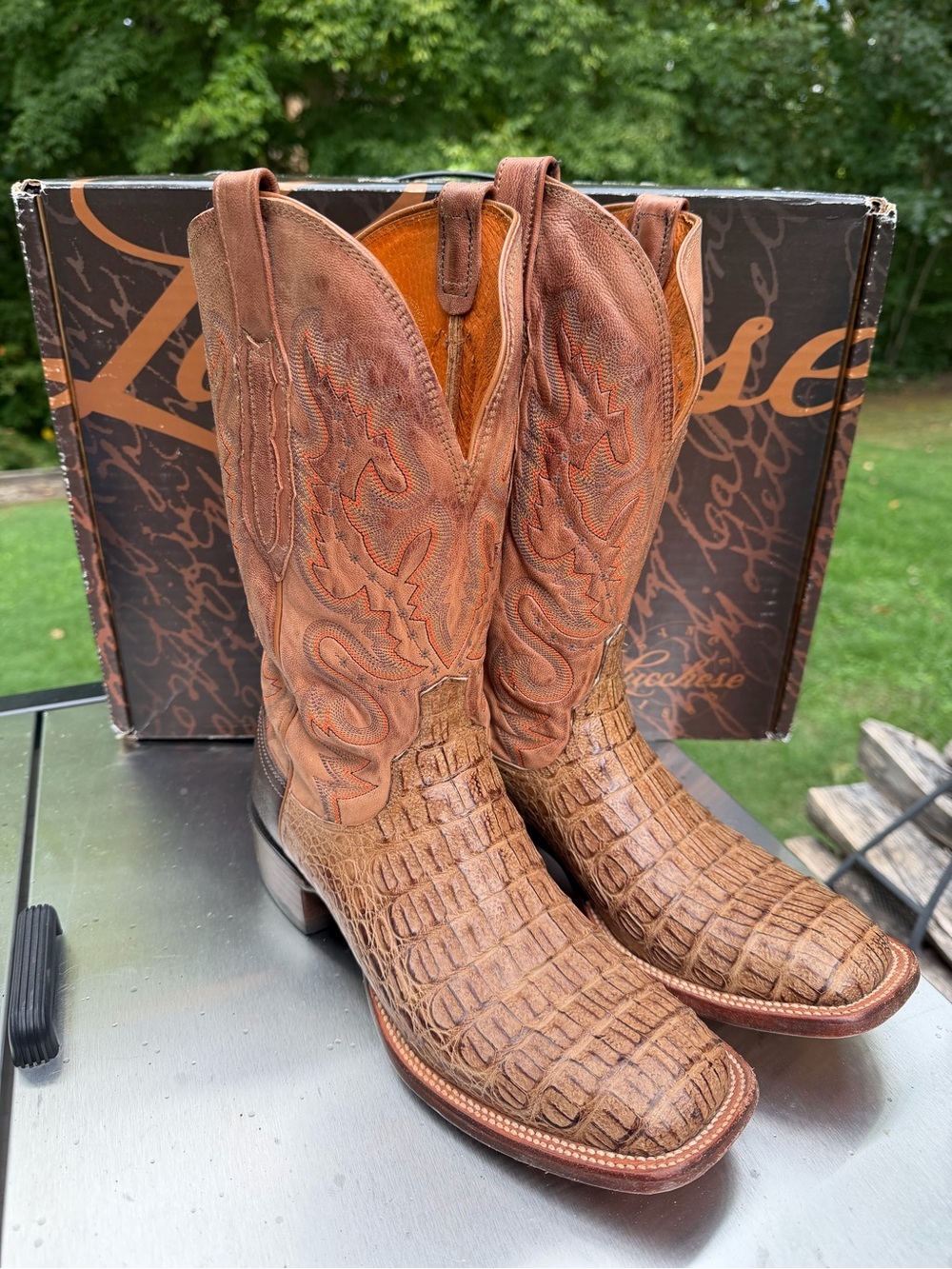 Lucchese Men’s Size 9.5D Exotic Caiman Cowboy Boots